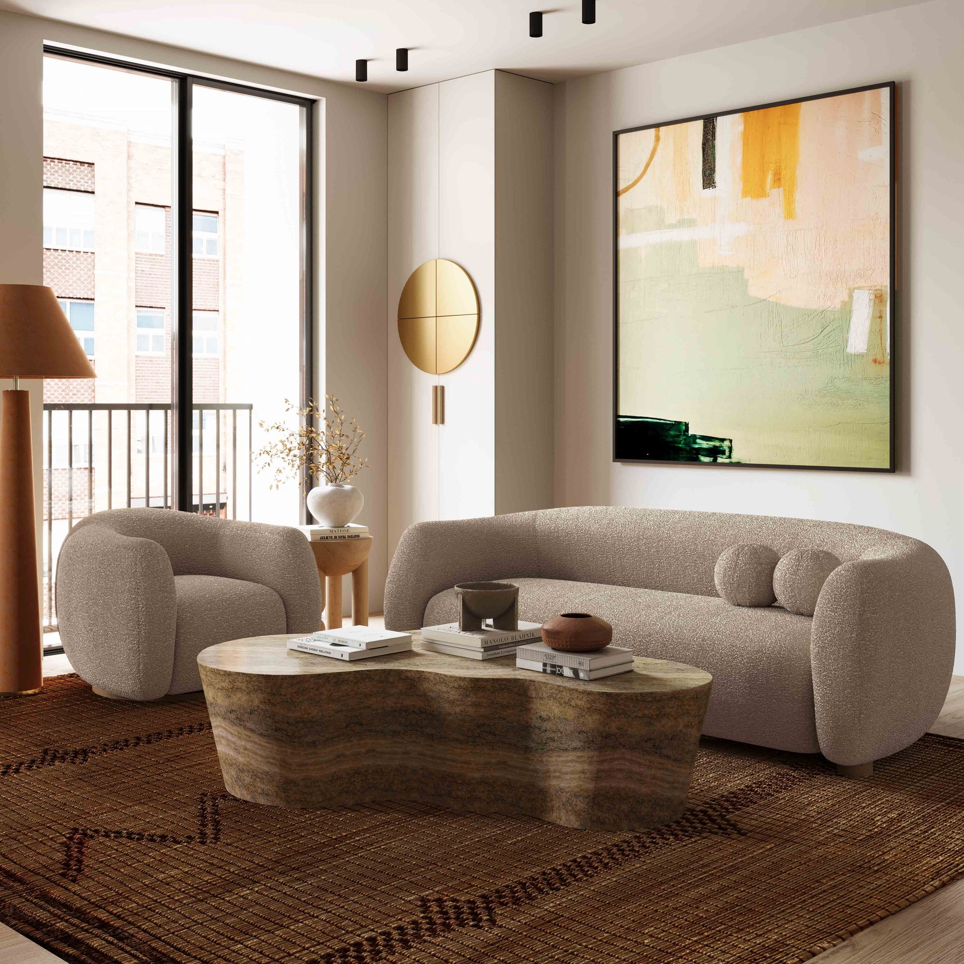 Judy Swivel Accent Chair - Taupe - Image 2