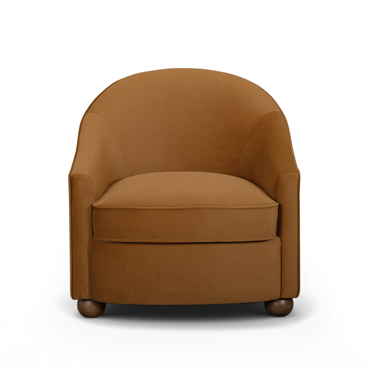Cettie Performance Velvet Accent Chair - Cognac - Image 3