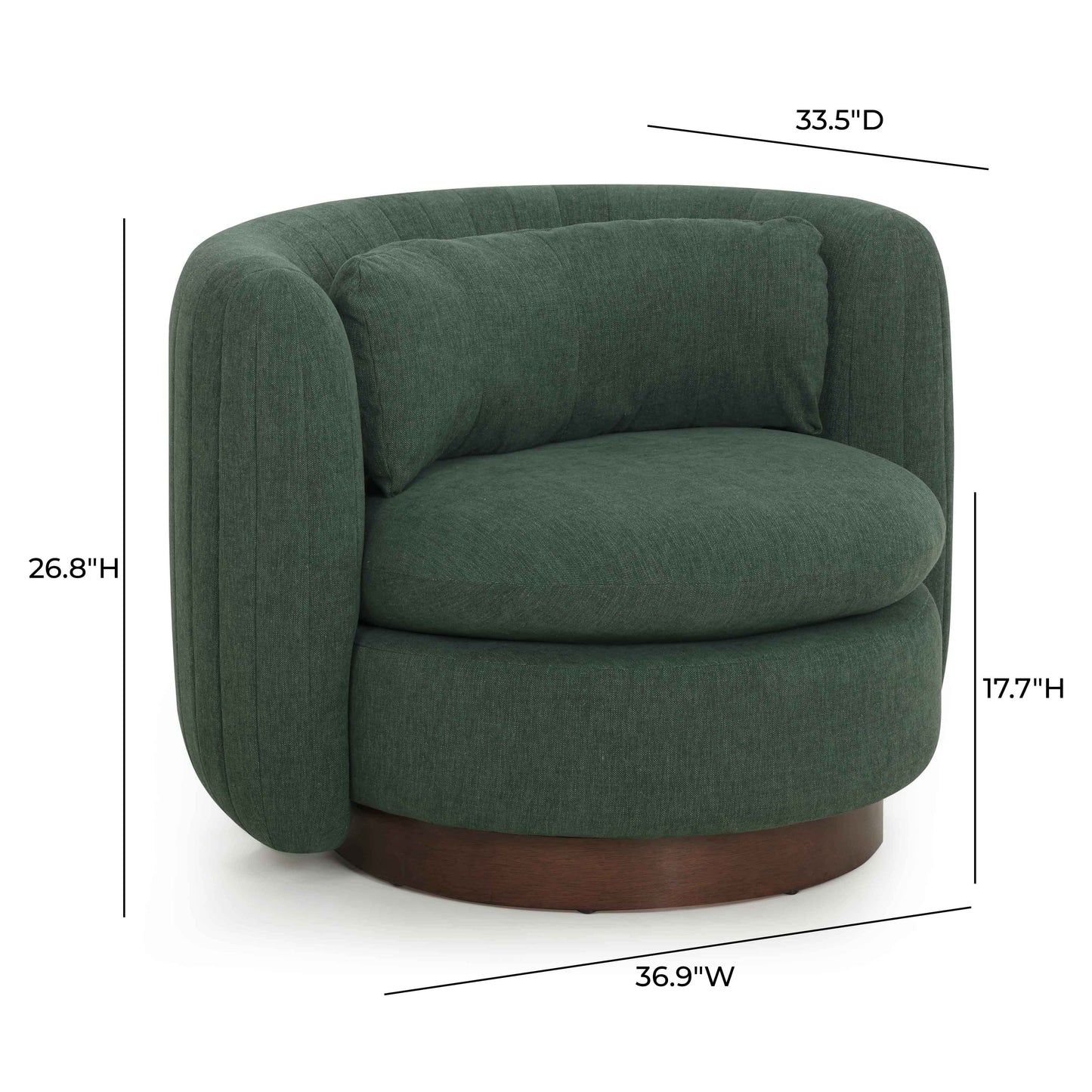 Nura Swivel Accent Chair - Forest Green - Image 8