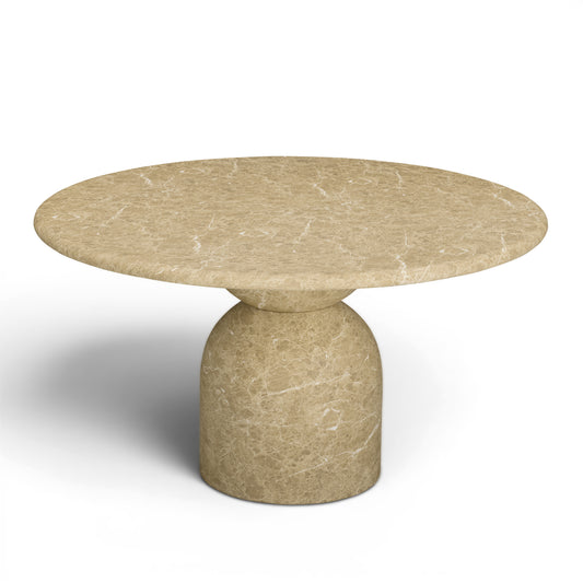 Cynthia 54" Light Emperador Faux Marble Indoor/Outdoor Dining Table - Image 2