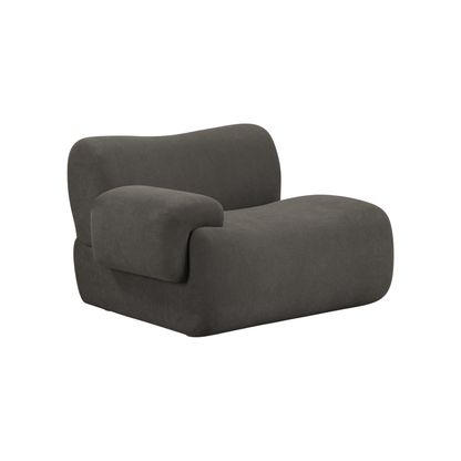 Zenith Contract-Grade Upcycled Fabric Corner Chair - Grey / LAF - Image 1
