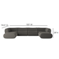 Zenith 8-Piece Contract-Grade Upcycled Fabric Modular U-Sectional - Grey - Image 7
