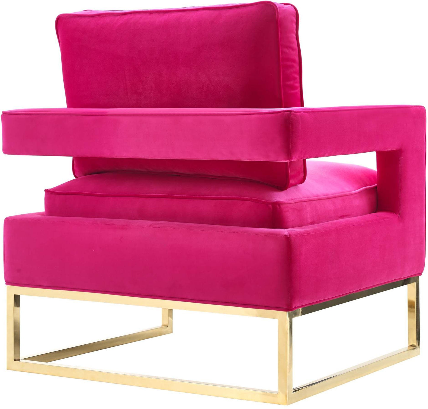 Avery Performance Velvet Accent Chair - Pink - Image 3