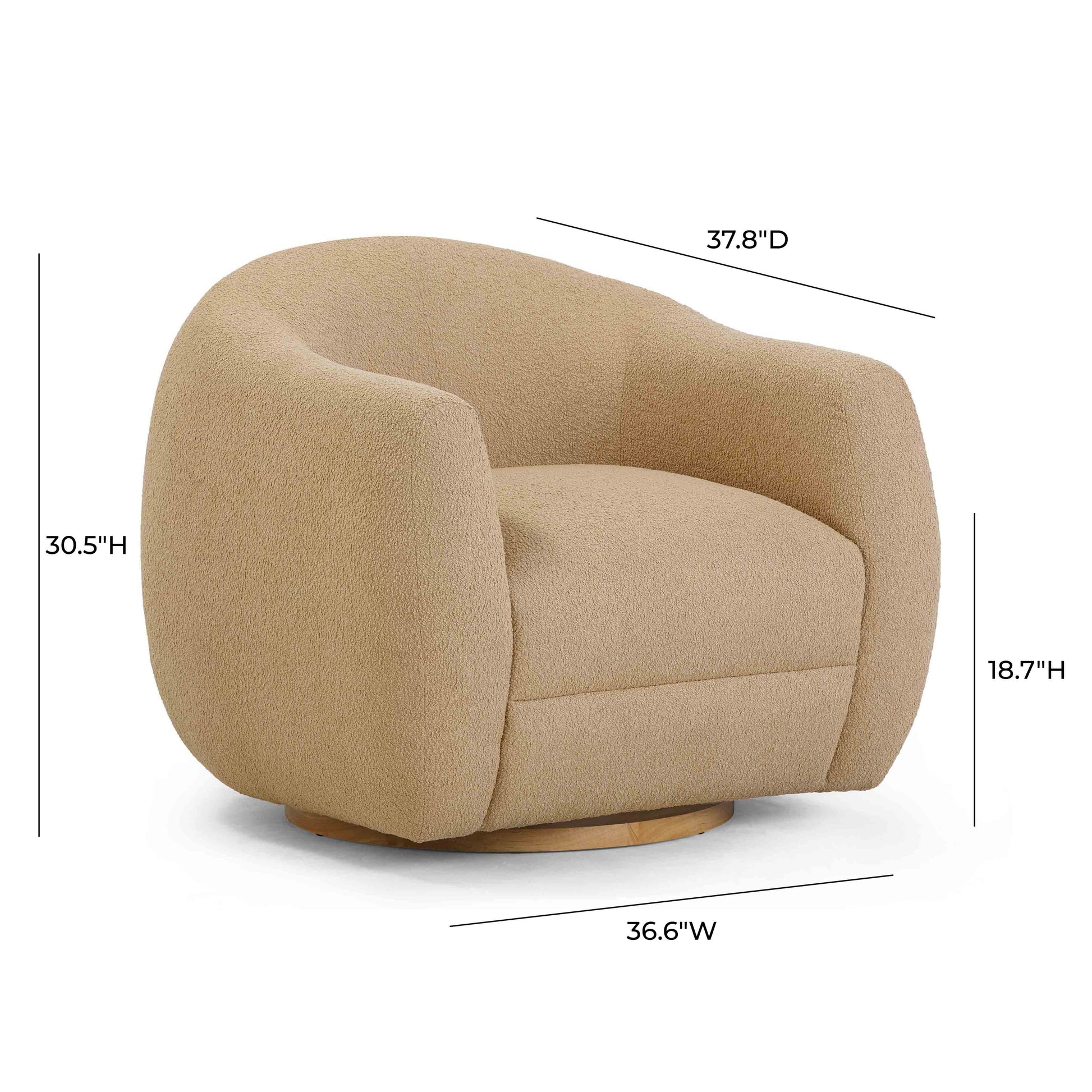 Judy Swivel Accent Chair - Honey - Image 8