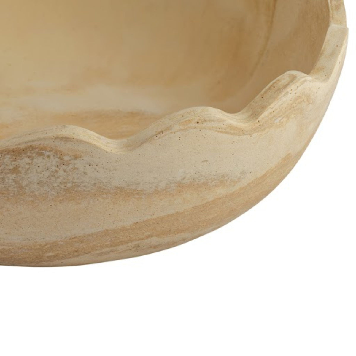 Holly Scalloped Resin Salad Bowl - Sandstone - Image 3
