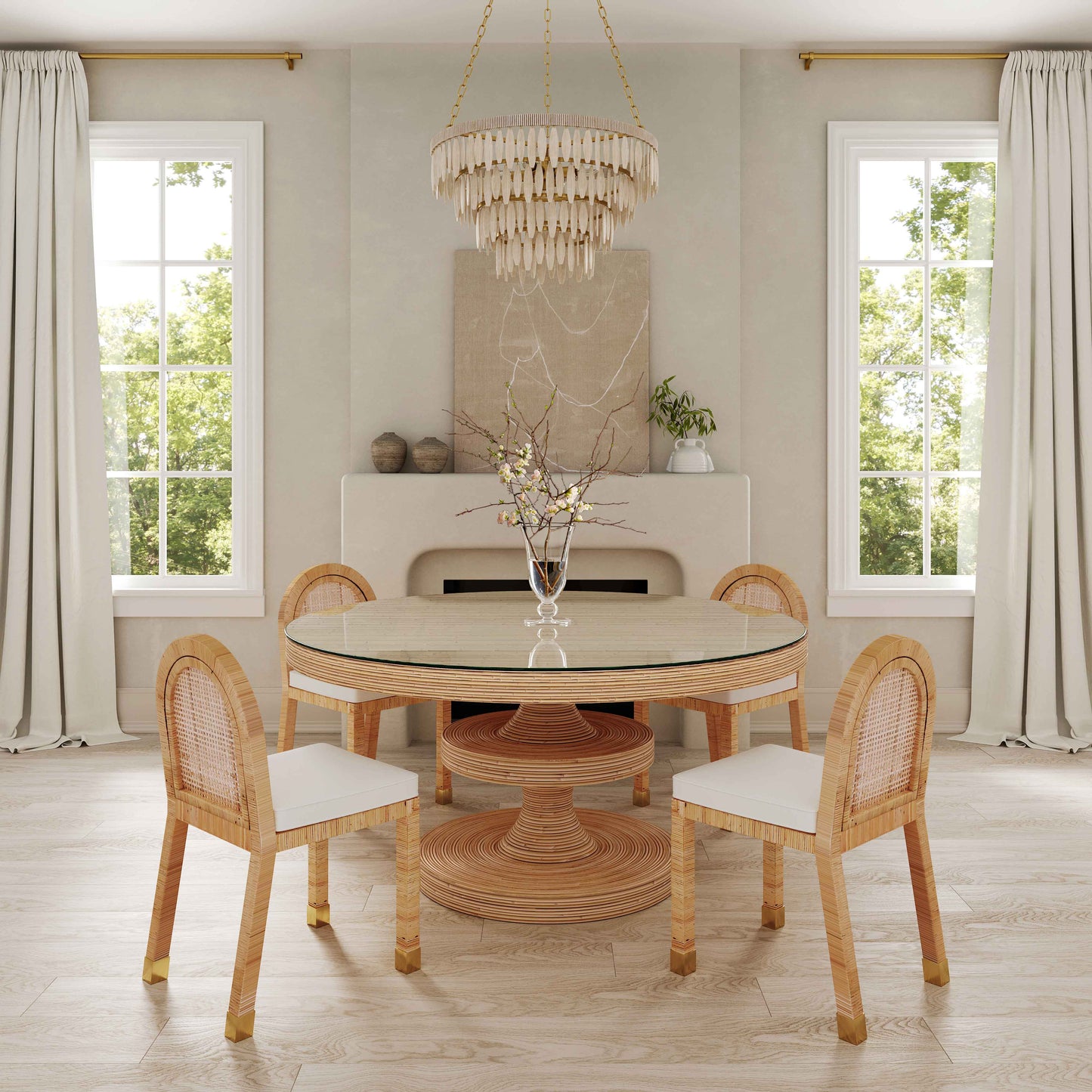 Amara Arched Rattan Dining Chair - Natural - Image 2