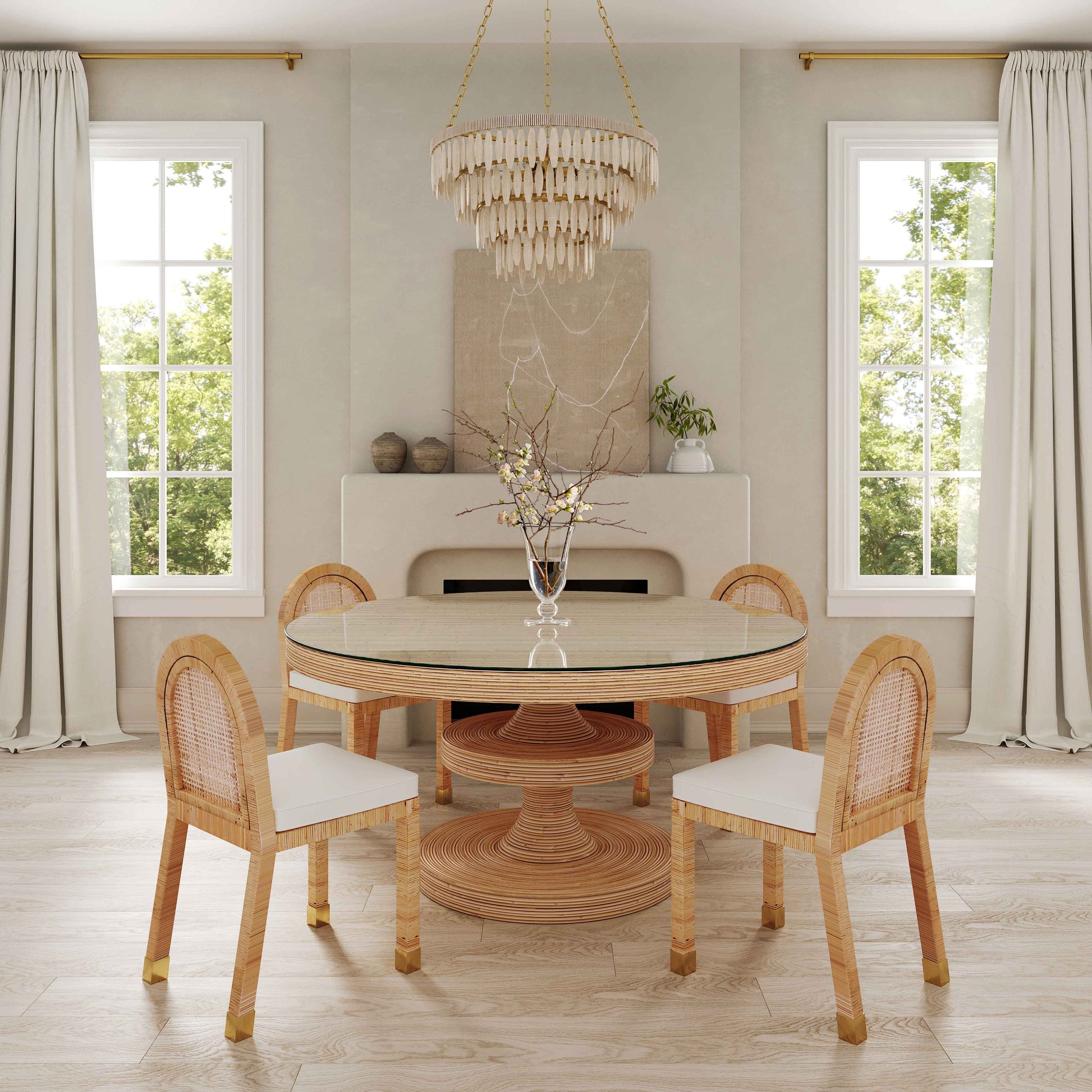 Amara Arched Rattan Dining Chair - Natural - Image 2