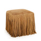 Daphne Square Suede Fringe Ottoman - Saddle Brown - Image 3