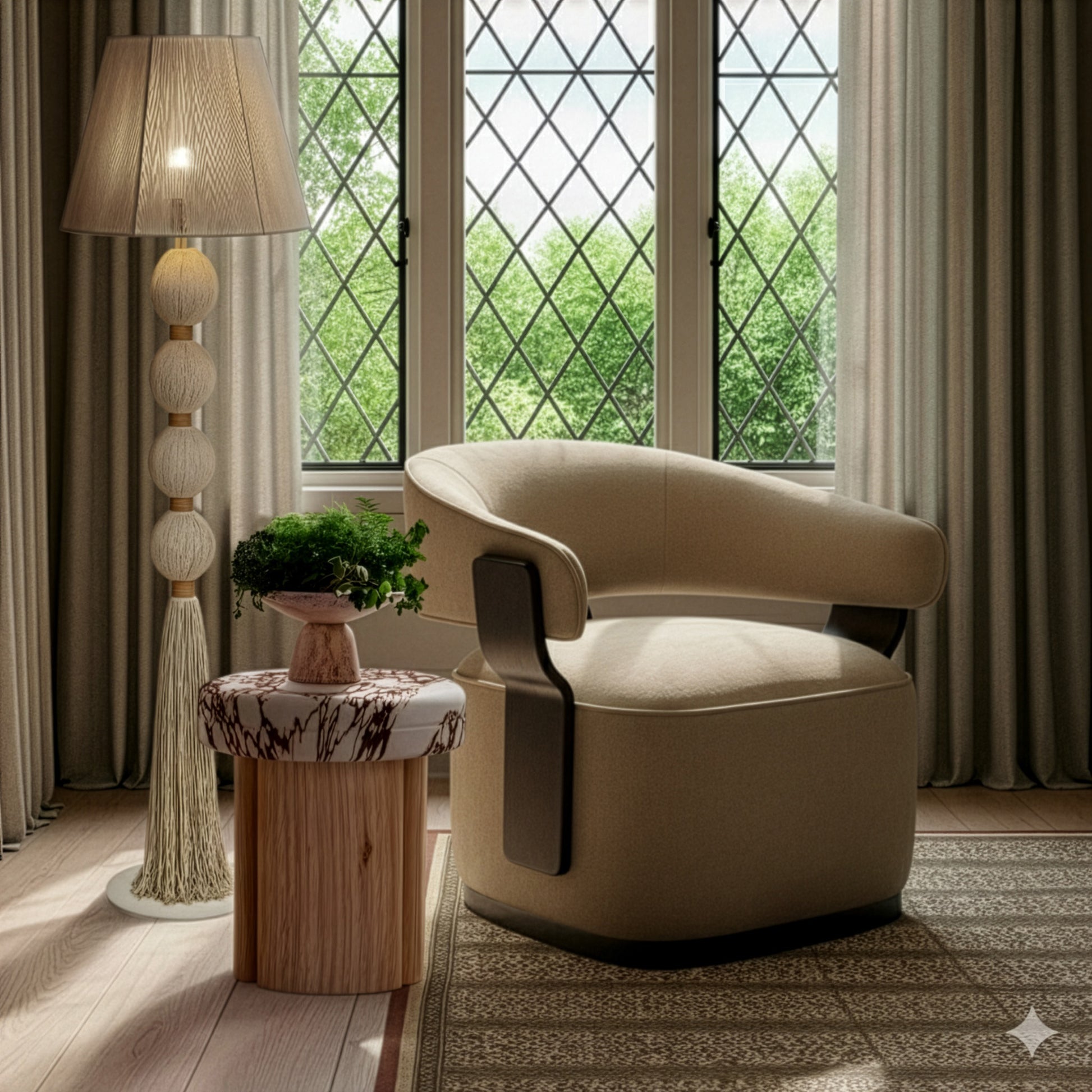 Madison Performance Swivel Accent Chair - Stone - Image 2