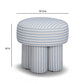 Masha Linen Accent Stool - Blue Stripes - Image 7