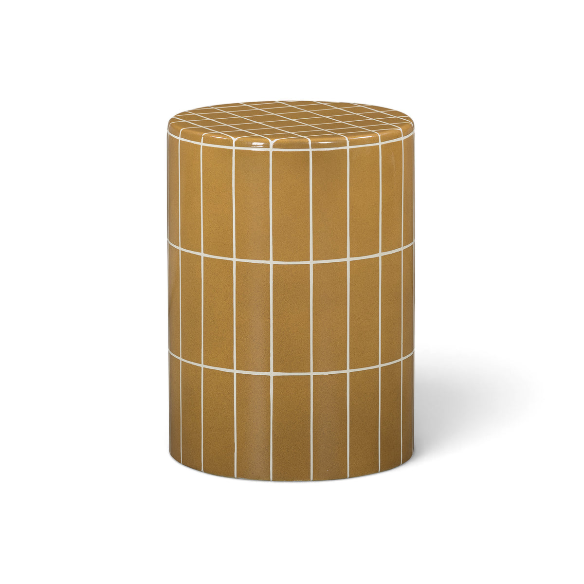 Tatiana Round Concrete Indoor/Outdoor Side Table - Ochre - Image 2