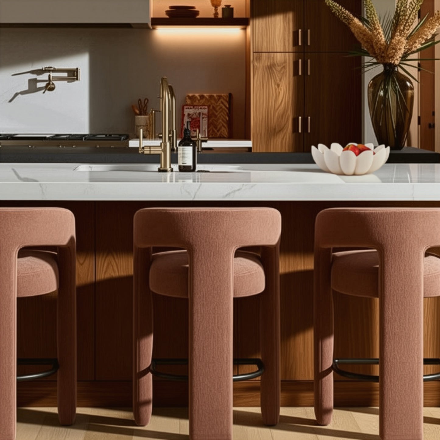 Malone Performance Chenille Stool - Rust / Counter Height - Image 2
