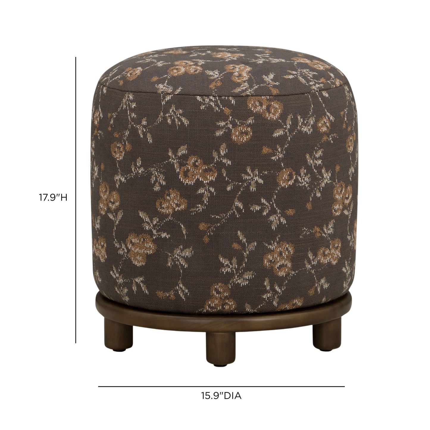 Bisou Performance Jacquard Ottoman - Java Floral - Image 5