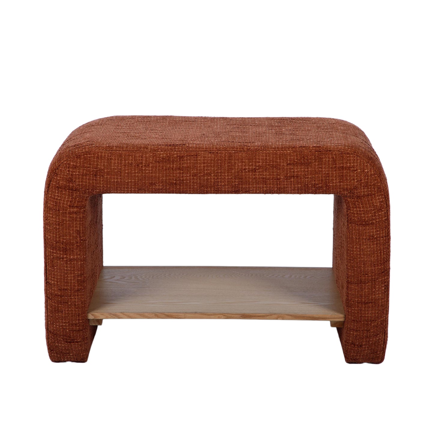 Alvie Railroad Chenille Storage Side Table - Copper - Image 1