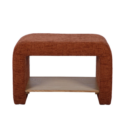 Alvie Railroad Chenille Storage Side Table - Copper - Image 1