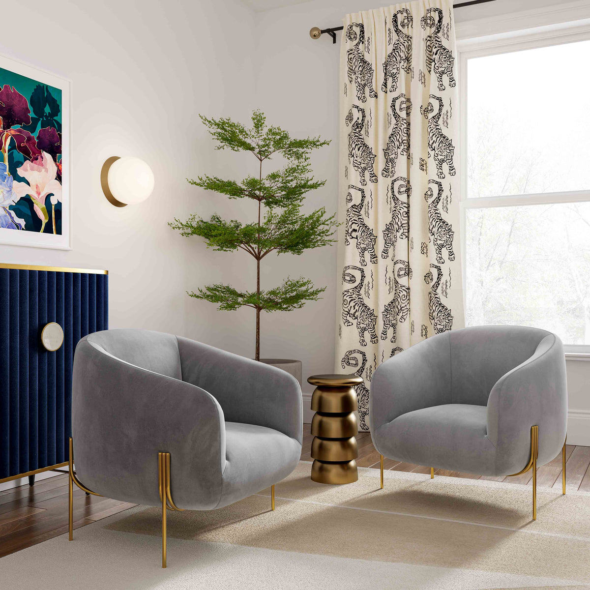 Kandra Accent Chair by Inspire Me! Home Decor - Grey - Image 2