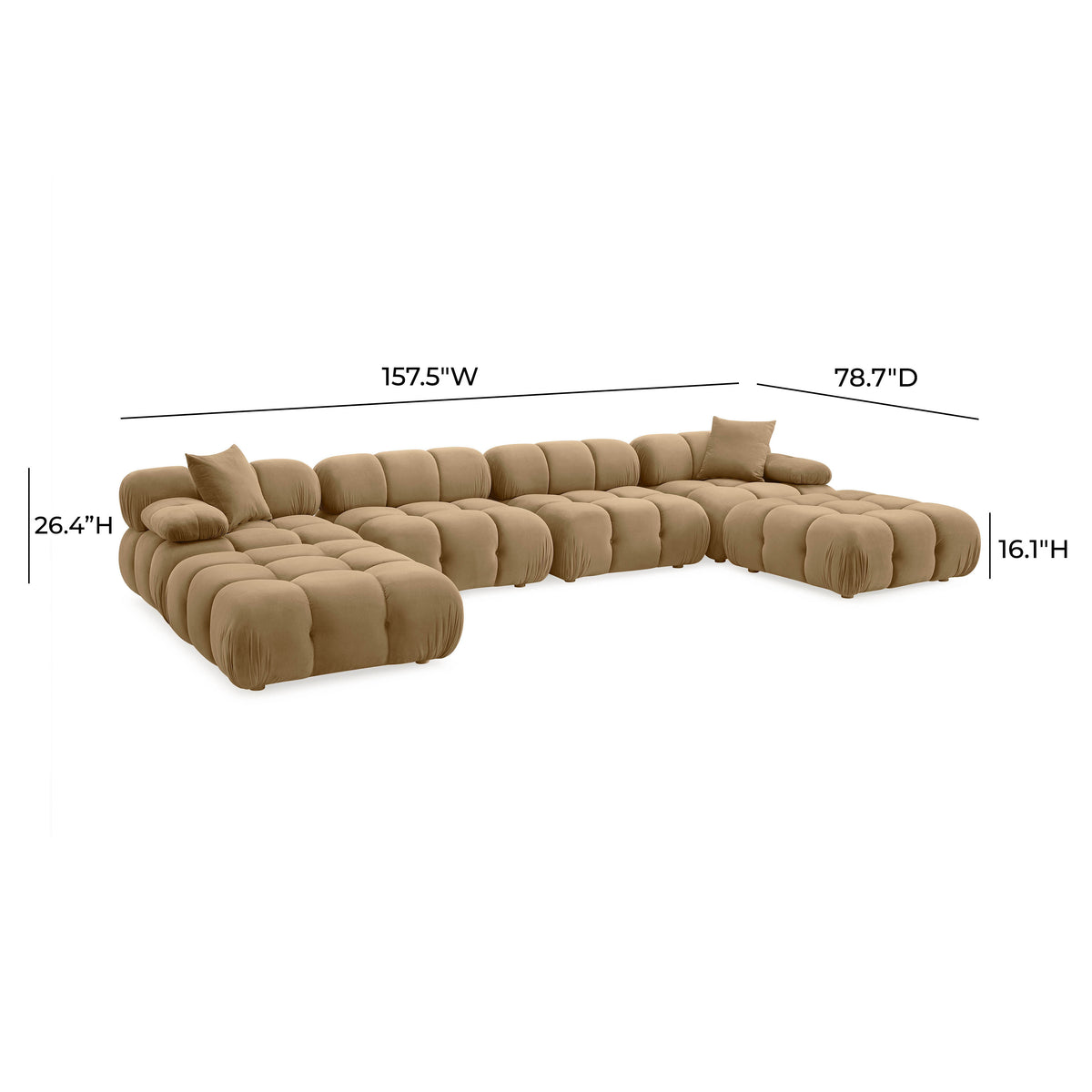 Calliope 6-piece Performance Modular U-Sectional - Cafe Au Lait - Image 6