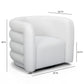Curves Performance Velvet Swivel Accent Chair - Cream - Image 7
