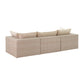 Cali 120" Performance Fabric & Wicker Outdoor Sofa - Cream / Beige - Image 7