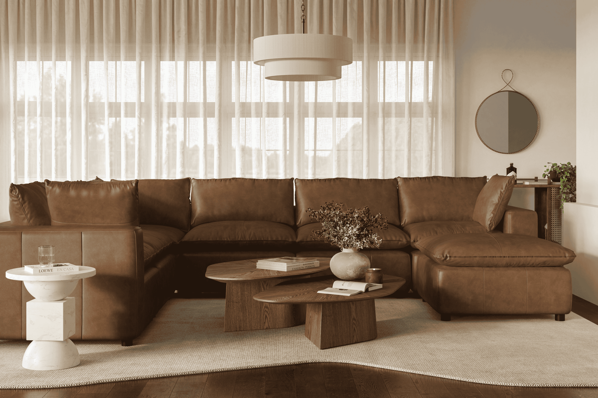 Cali 7-Piece Modular Large Chaise Sectional - Brown - Image 2