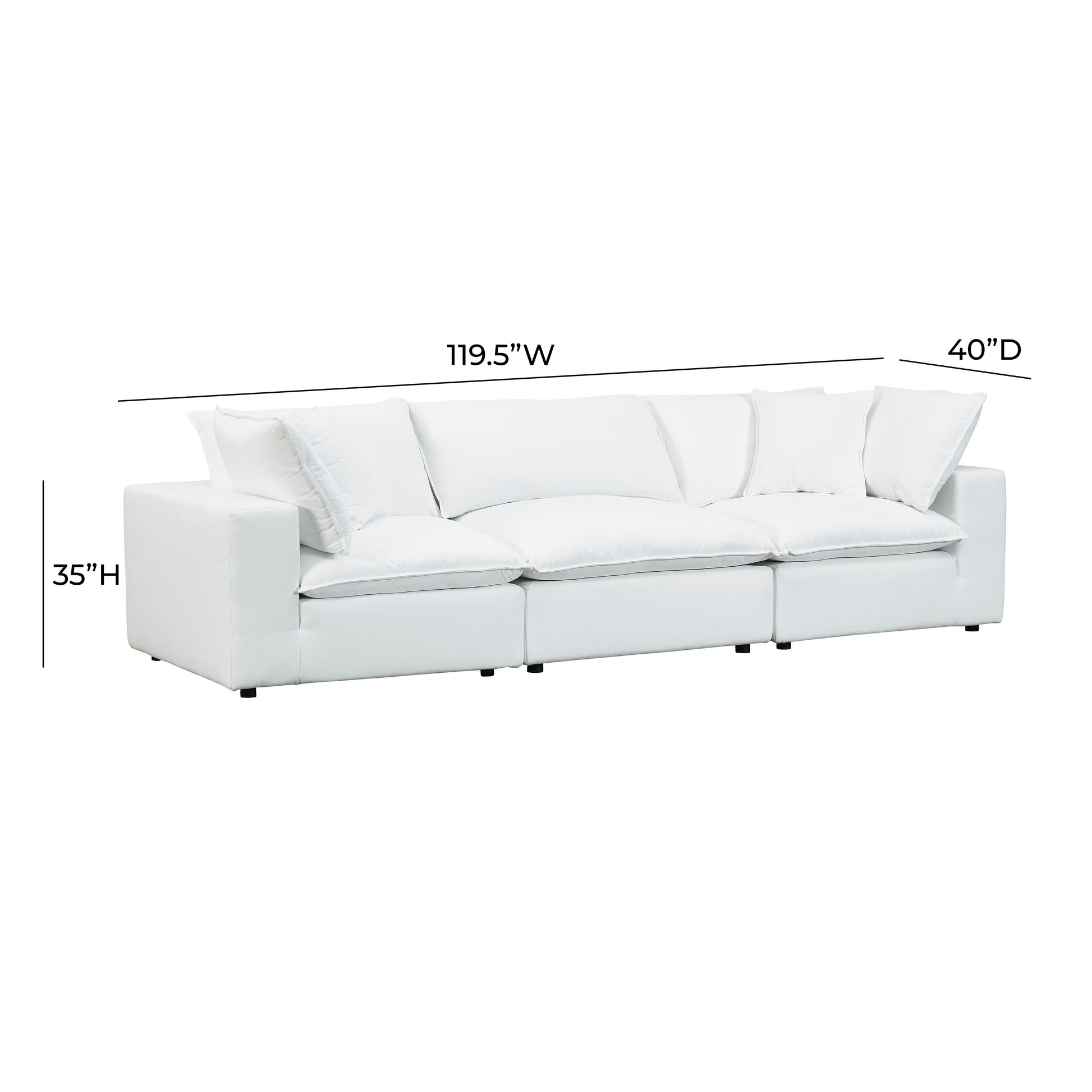 Cali 120" Modular Sofa - Pearl - Image 7