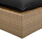 Cali 4-Piece Performance Fabric & Wicker Outdoor Sectional - Black / Brown - Image 10