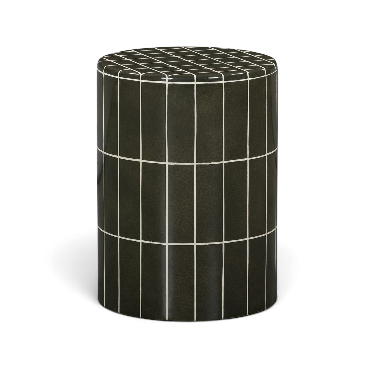 Tatiana Round Concrete Indoor/Outdoor Side Table - Forest Green - Image 2