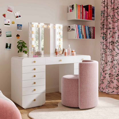 Alyssa Rolling Desk Chair - Pink - Image 1