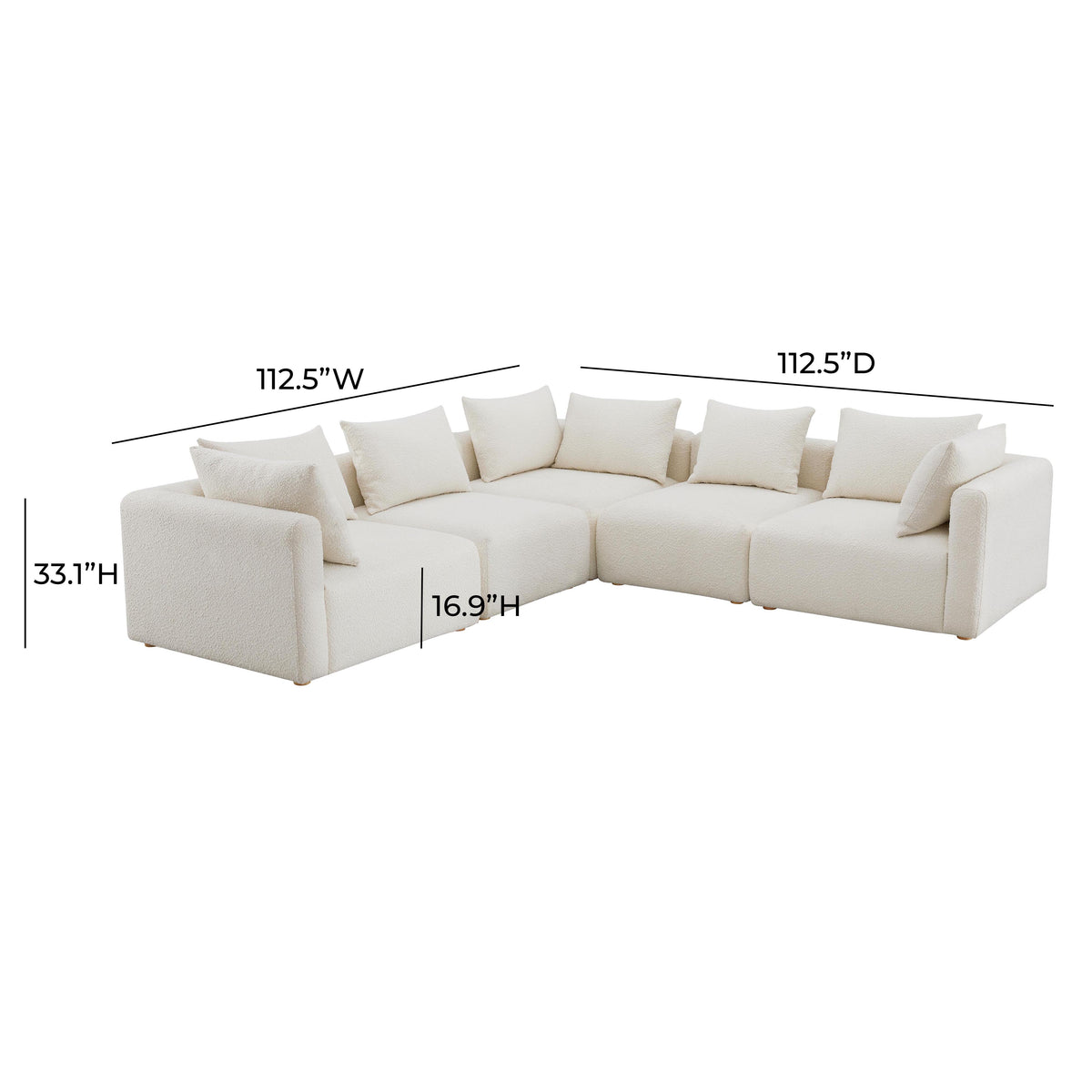 Hangover 5-Piece Modular L-Sectional - Cream - Image 5
