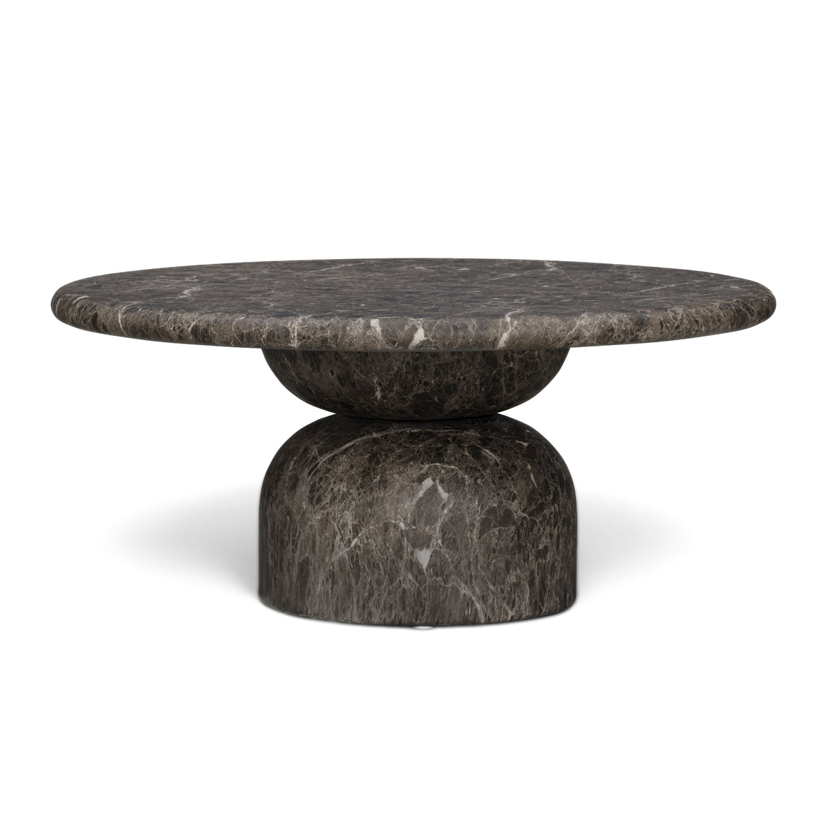 Cynthia 36" Concrete Indoor/Outdoor Coffee Table - Dark Emperador Marble - Image 1