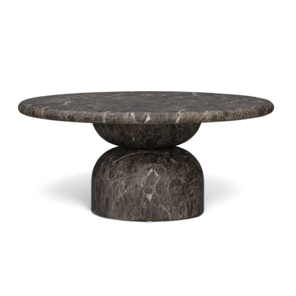 Cynthia 36" Concrete Indoor/Outdoor Coffee Table - Dark Emperador Marble - Image 1