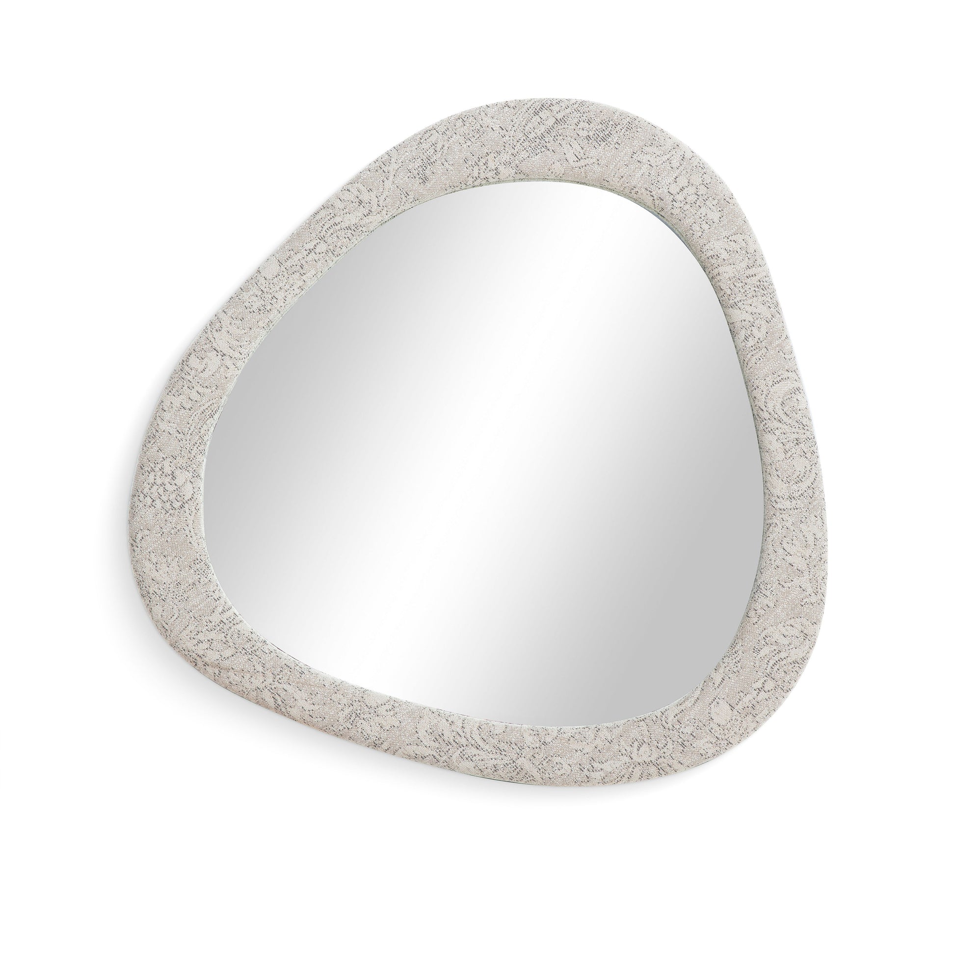 Klaryss 32"X25" Neutral Floral Jacquard Mirror - Image 1