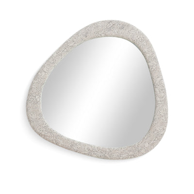 Klaryss 32"X25" Neutral Floral Jacquard Mirror - Image 1