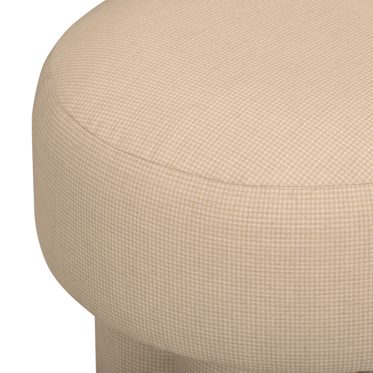 Masha Linen Accent Stool - Yellow Plaid - Image 4