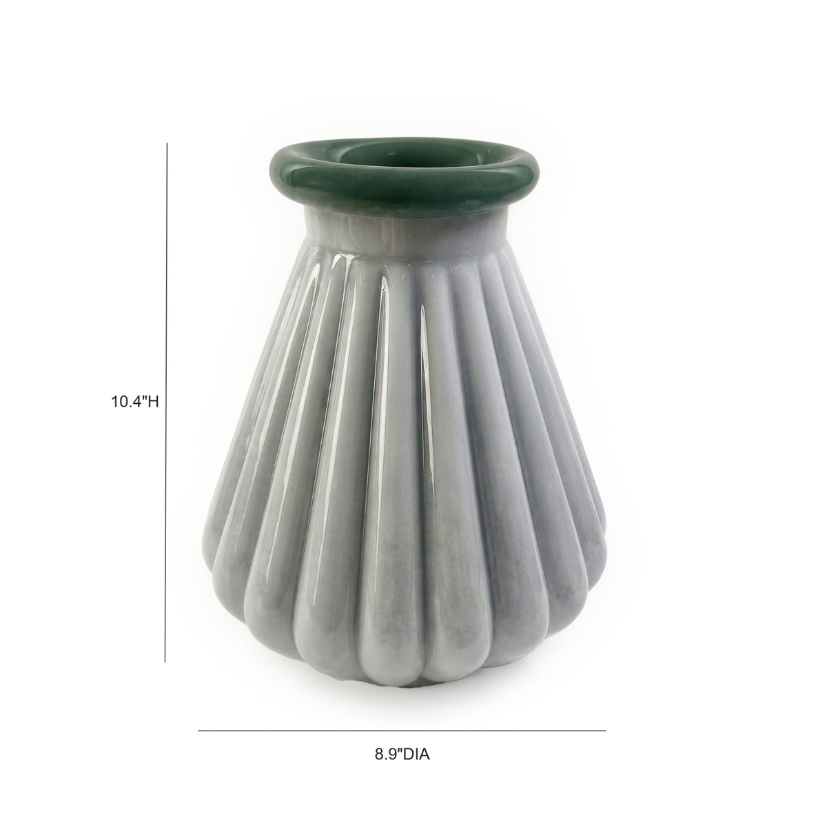 Shell Seafoam Green Glass Vase - Image 3