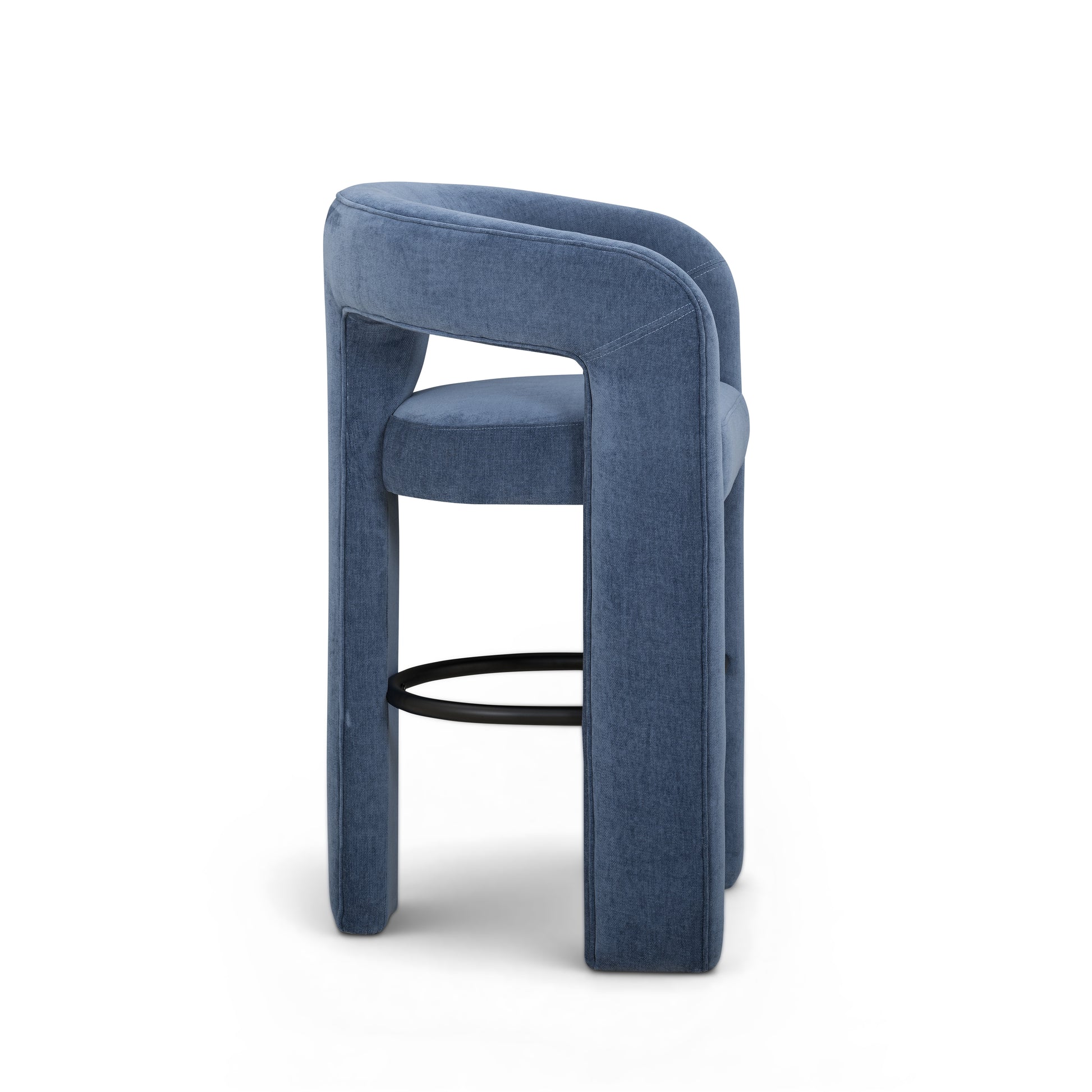 Malone Denim Blue Performance Fabric Bar Stool - Image 4