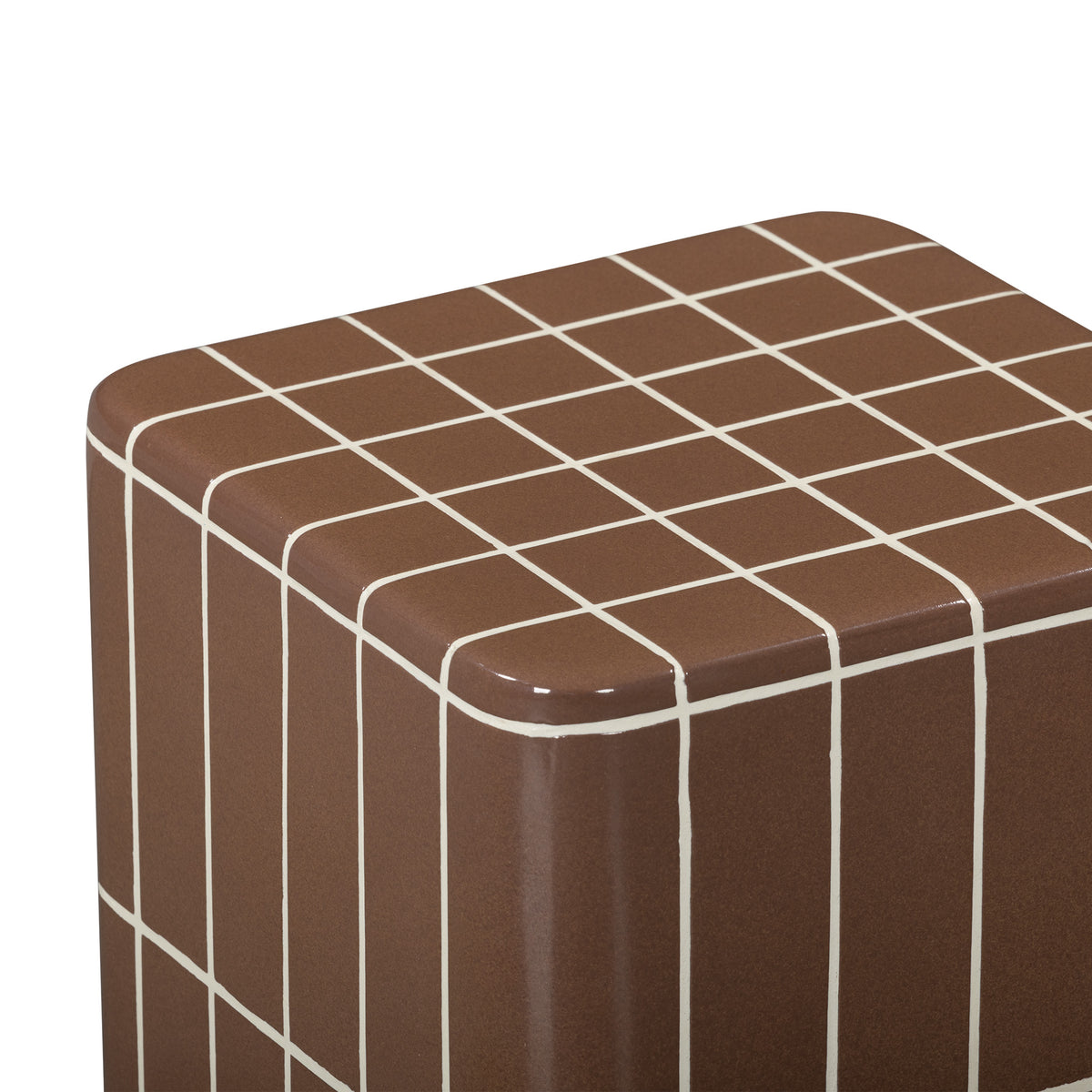 Tatiana Square Concrete Indoor/Outdoor Side Table - Terracotta - Image 4
