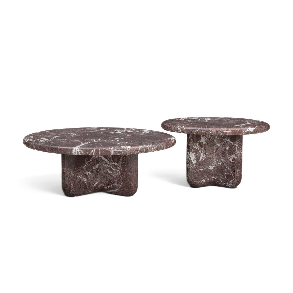 Juju 2-Piece Faux Marble Indoor/Outdoor Nesting Coffee Table Set - Red Levanto - Image 2