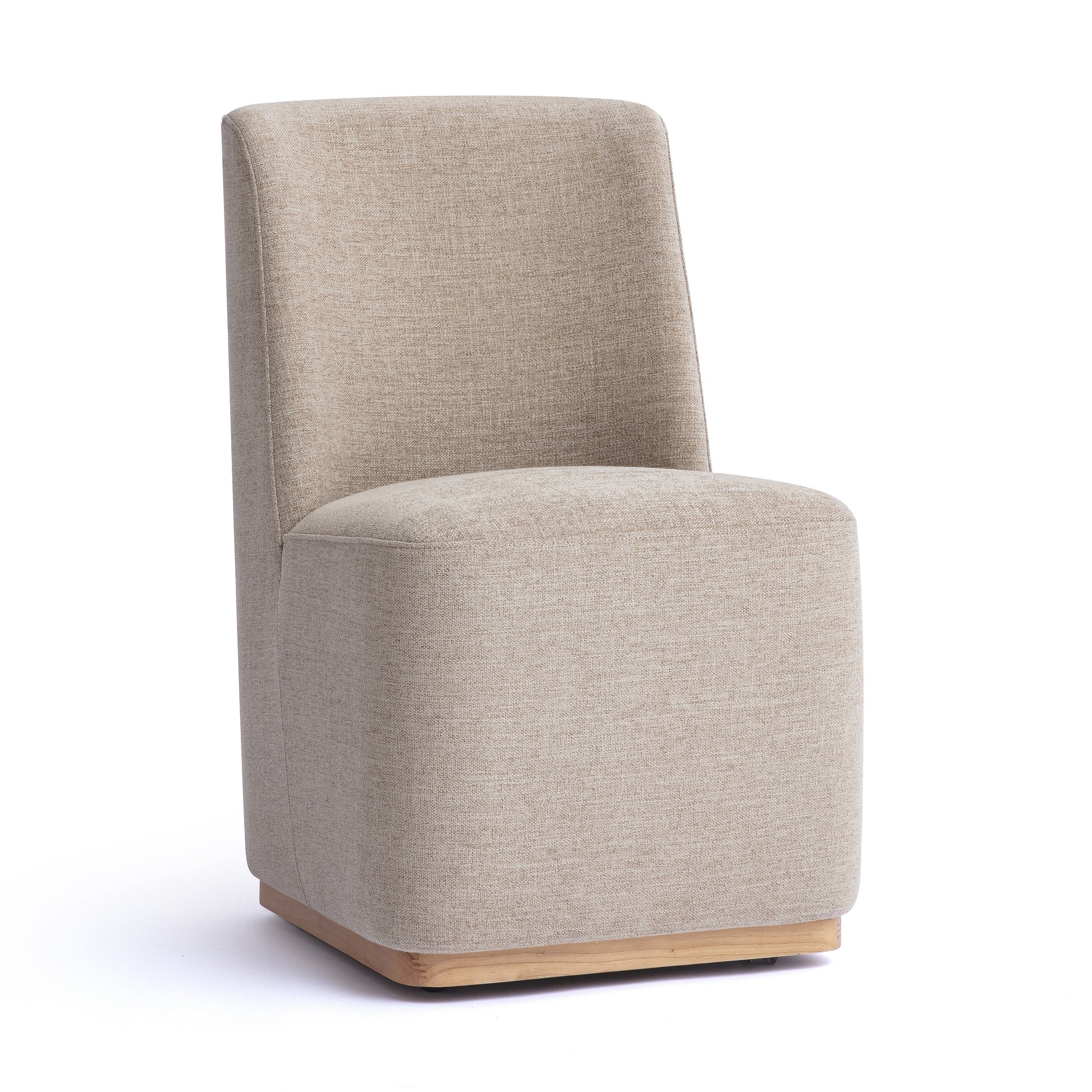 Melissa Performance Fabric Rolling Dining Chair - Tan - Image 2