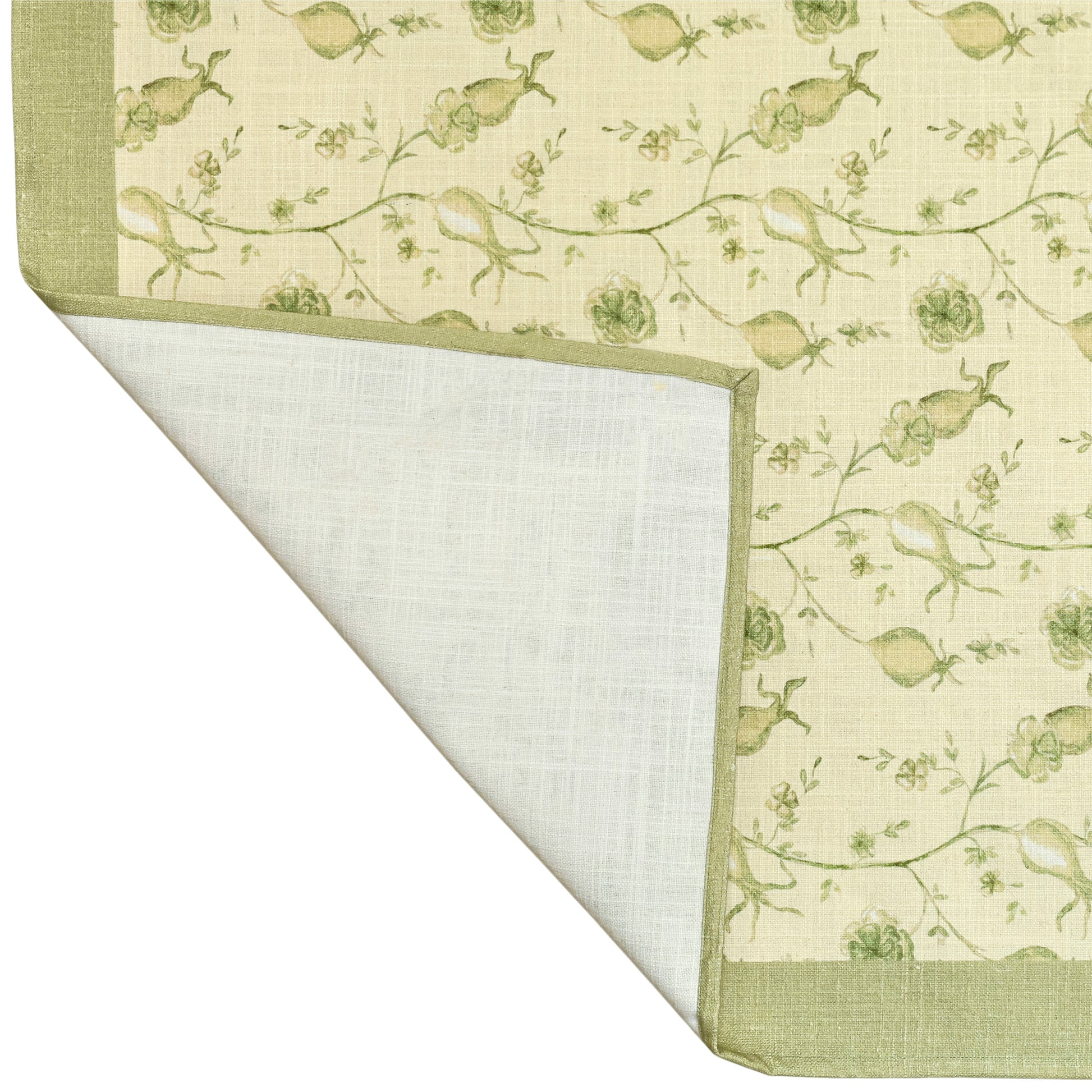 Dolce Natural Cotton Table Cloth - Olive Green / 70" x 160" - Image 5