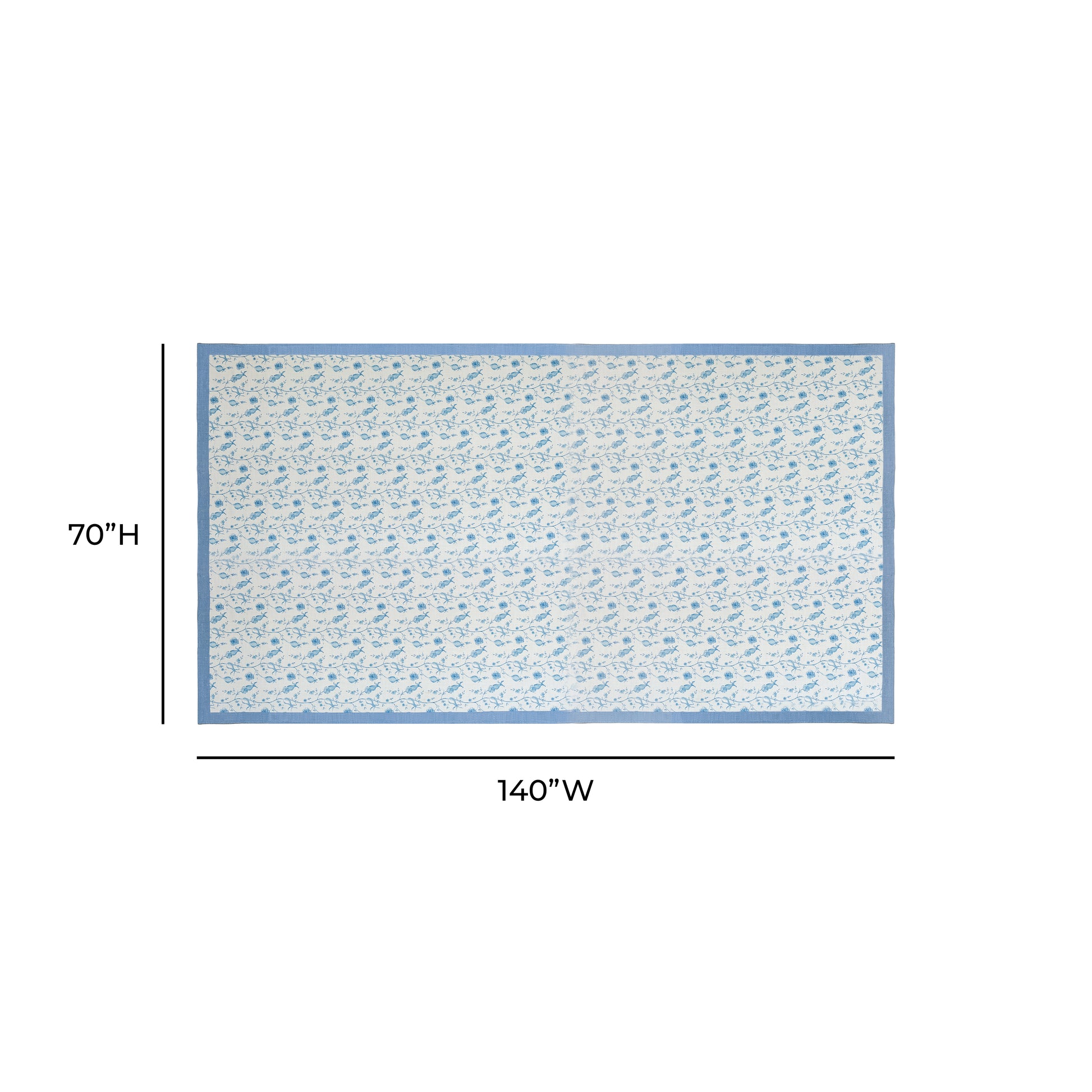 Dolce Natural Cotton Table Cloth - Baby Blue / 70" x 140" - Image 6