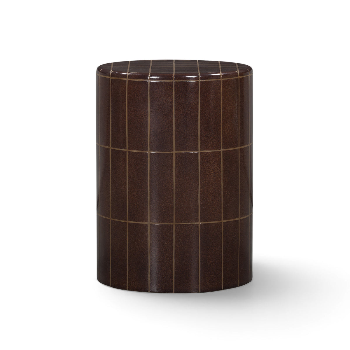 Tatiana Round Concrete Indoor/Outdoor Side Table - Maroon - Image 1