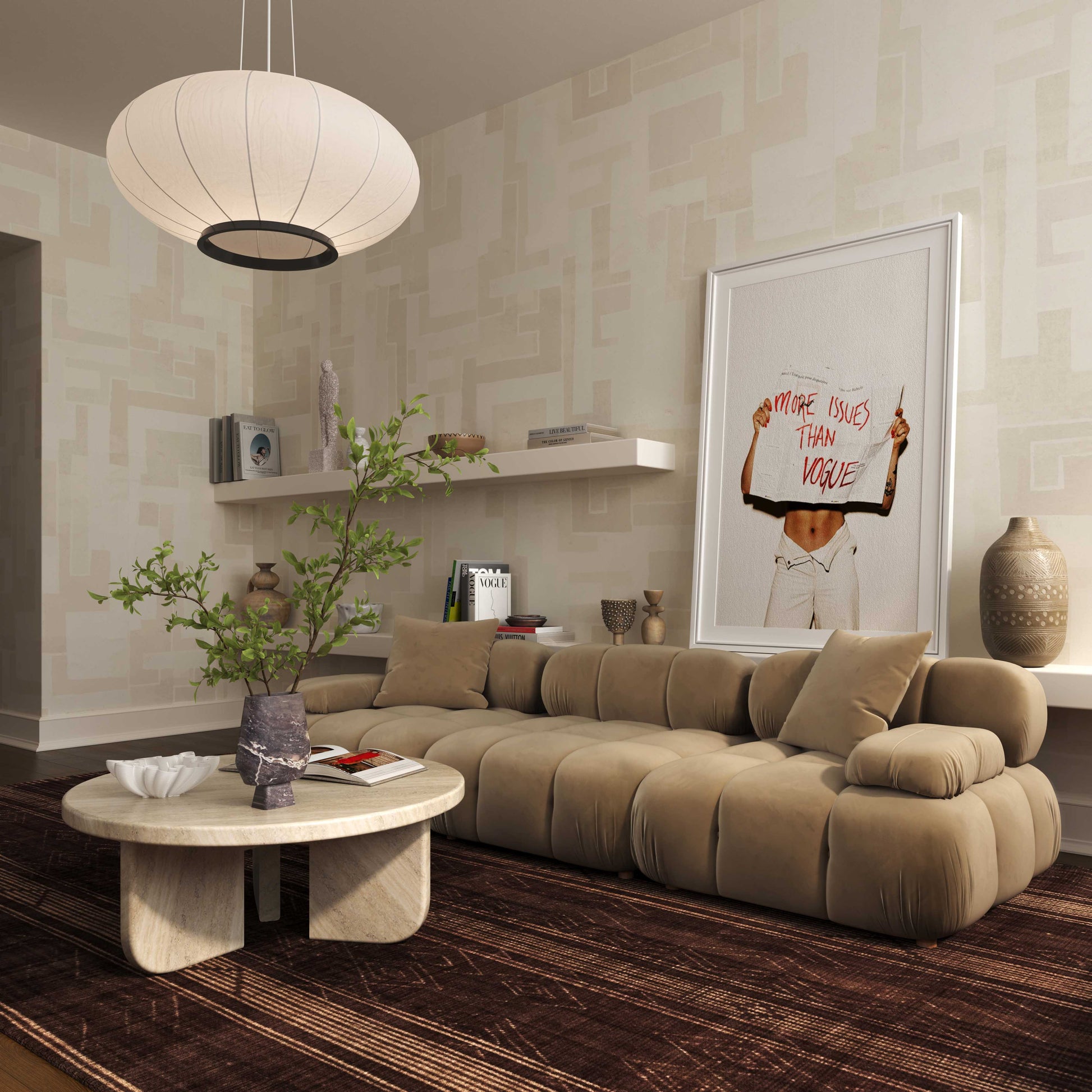 Calliope 79" Modular Loveseat - Cafe Au Lait - Image 2