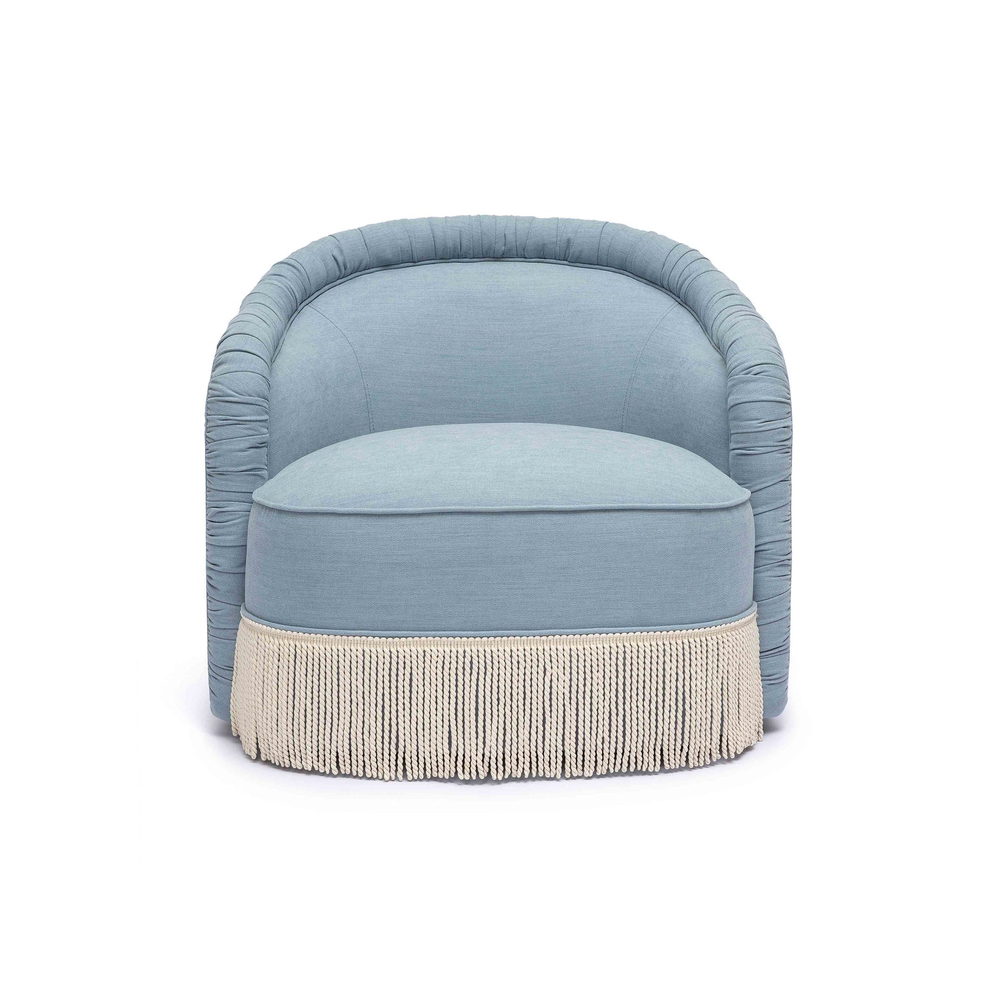 Pamela Tasseled Lounge Accent Chair - Blue - Image 3