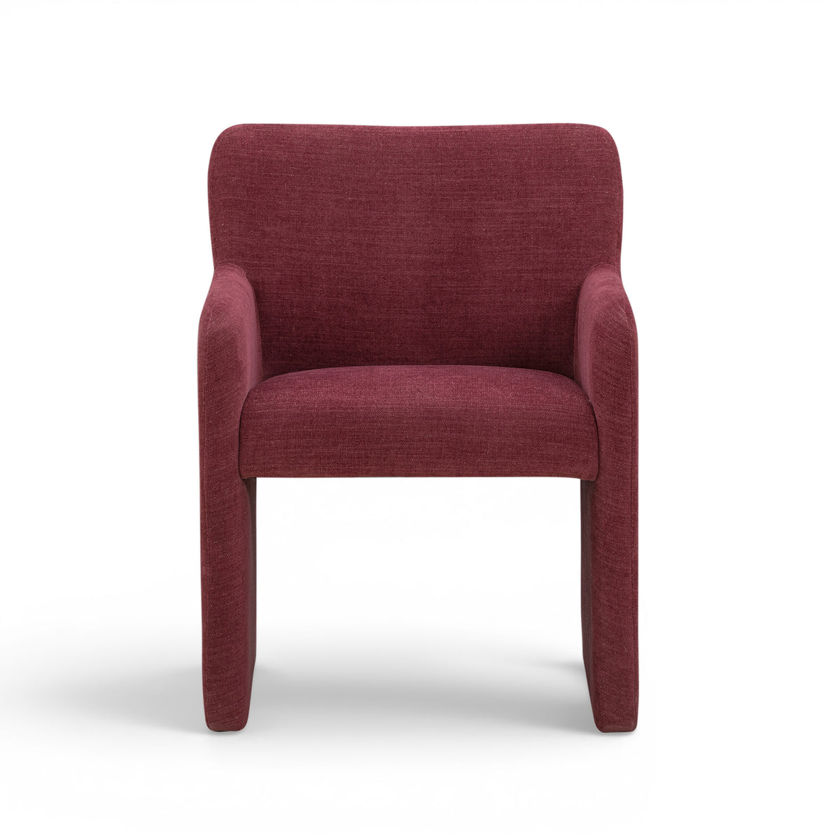 Crawley Performance Linen Chenille Dining Chair - Red Wine - Image 2