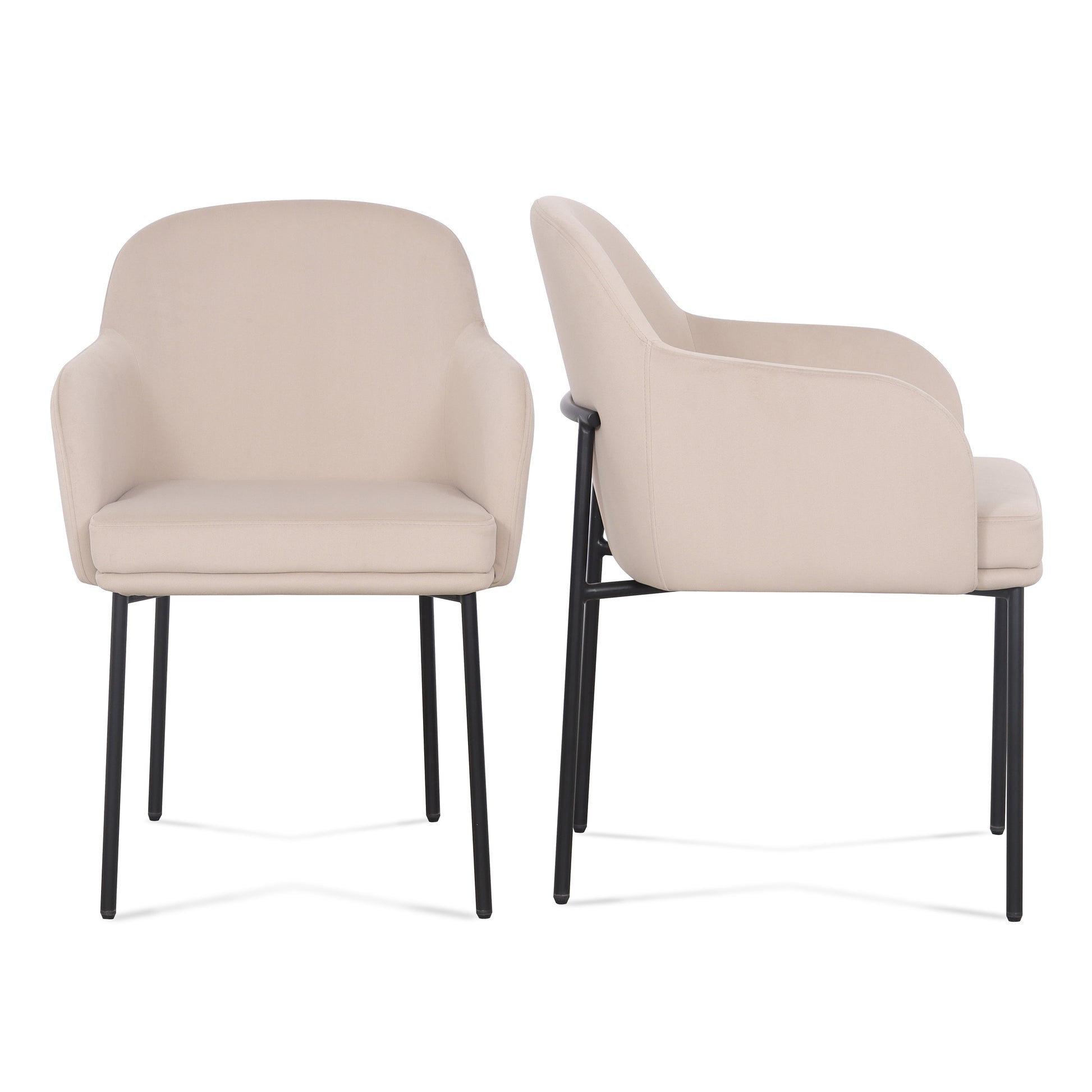 Sydney Performance Velvet Armchair - Set of 2 - Taupe - Image 1
