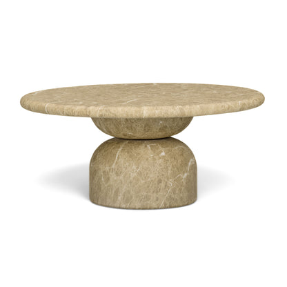 Cynthia 36" Concrete Indoor/Outdoor Coffee Table - Light Emperador Marble - Image 1