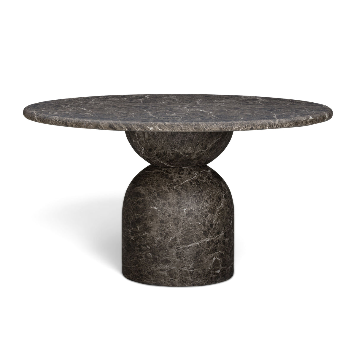 Cynthia 54" Concrete Indoor/Outdoor Dining Table - Travertine,Walnut Brown - Image 1