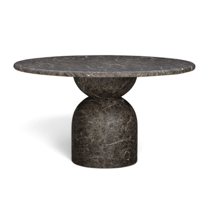 Cynthia 54" Concrete Indoor/Outdoor Dining Table - Travertine,Walnut Brown - Image 1