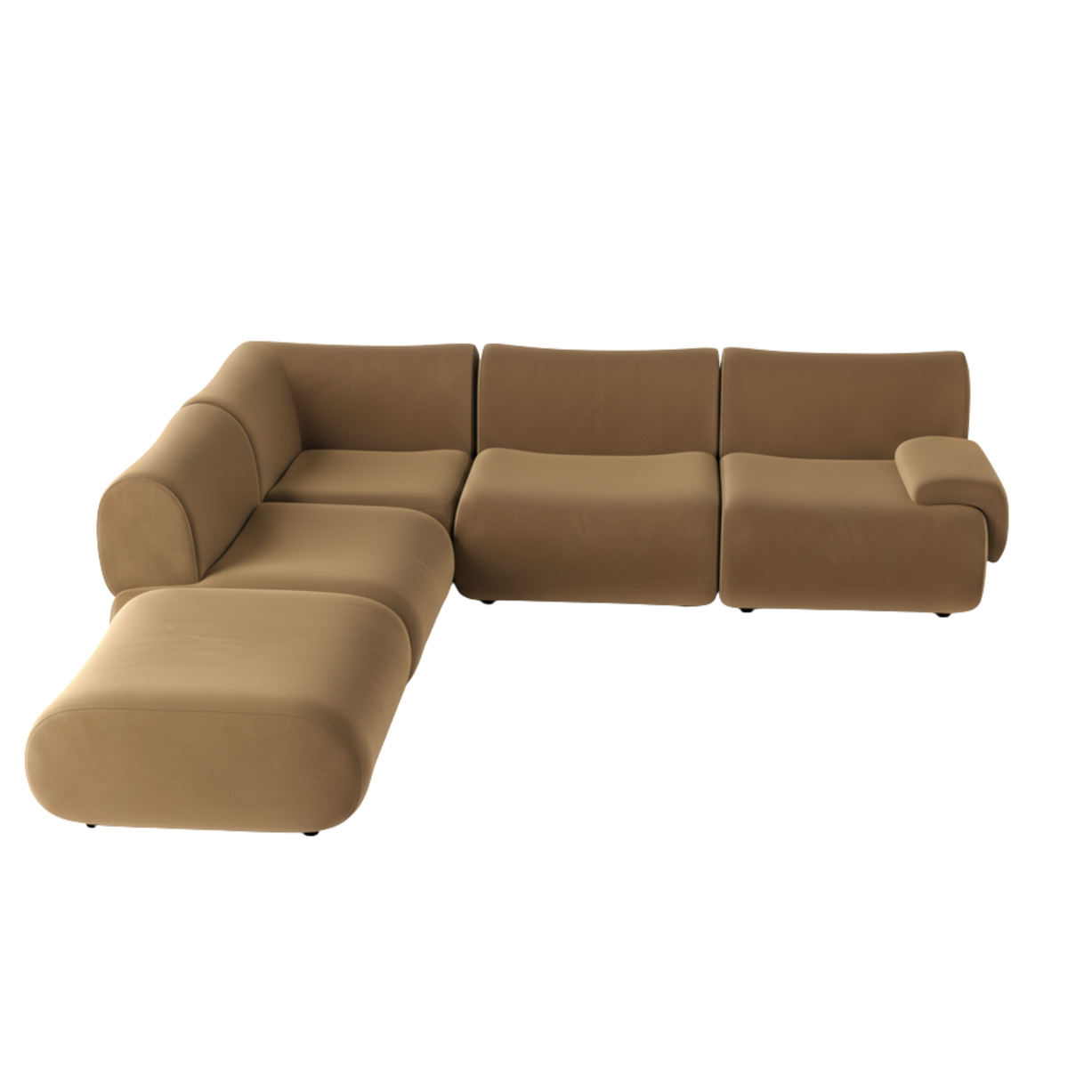 Zenith 5-Piece Modular Sectional - Brown / LAF - Image 3